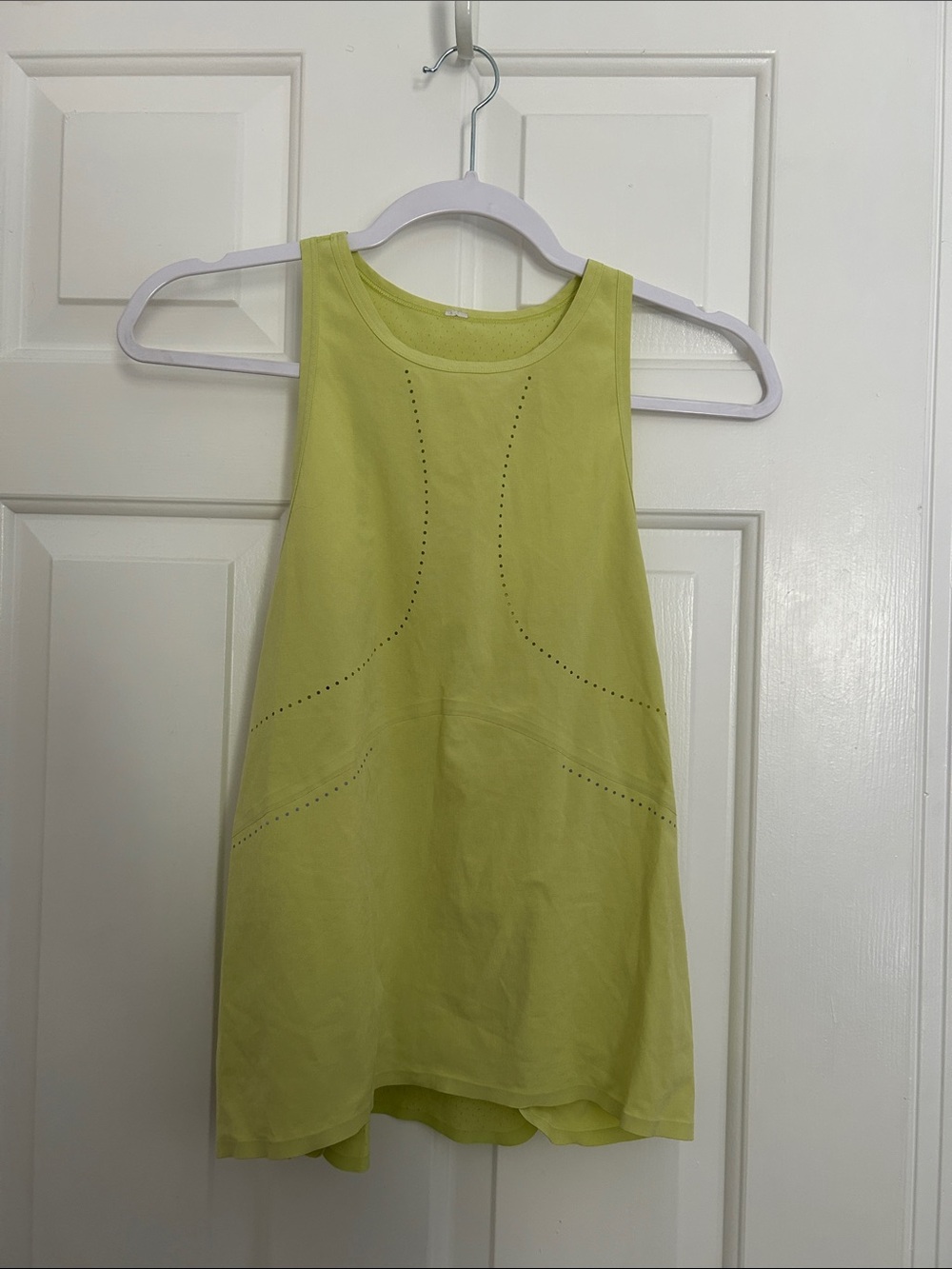 lululemon athletica Lime Green Sleeveless Perforated Tank
